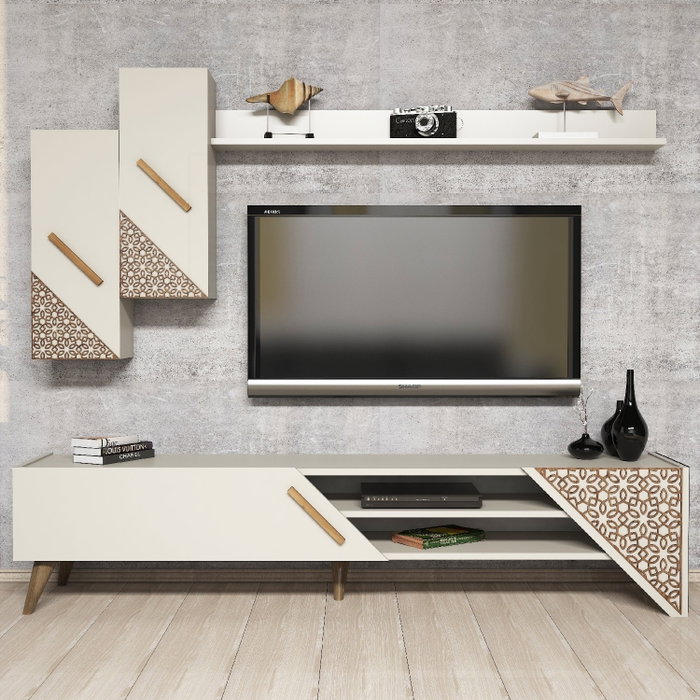 Hanah Home Beril - Mueble de TV Crema Hanah Home Beril - Mueble de TV Crema